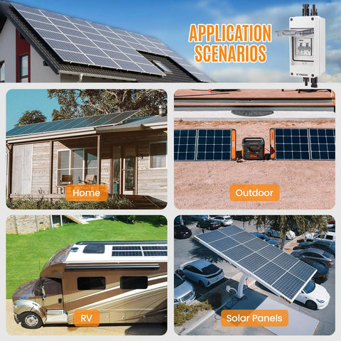 Solar Panel Disconnect Switch 1000V 60A PV Breaker Box Outdoor Enclosure For various applications including home, RV, and outdoor scenarios