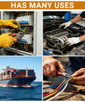 No Hassle Quick Snap Wire Connectors 30 Piece Set 24 To 12 AWG Push In Terminals used in various electrical tasks.
