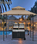 Grill Gazebo Replacement Canopy Top for Model LGG001PSTF Beige Waterproof 100 Percent Polyester Fabric Meets CPAI 84 Fire Retardant Standard Fits Outdoor Grill Shelters