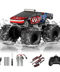 Amphibious 1to18 Scale RC Monster Truck With 4WD And Waterproof Build All Terrain Off Road Pickup Remote With LED Lights