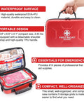 Gevoke red waterproof hard-shell first aid kit with handle, 410-piece contents
