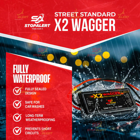 Wig Wagger Electronic Alternating Flasher Strobe Lights Relay Controller For Car Truck And Motorcycle Heavy Duty 72W Load Be Seen On The Road With Powerful Emergency Warning Alerts. waterproof X2 Wagger controller