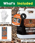 Ready to Use Mulch and Gravel Glue for Landscaping No Mess No Fuss One Gallon Rock Binder Non Toxic Weather Resistant Holds Pebbles Pine Straw for Garden Paths and Beds With Easy Application, 1 gallon bottle and gloves