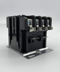 Side view of a 4 Pole 40 Amp 120V Coil Contactor for HVAC and Refrigeration Systems, UL Recognized and Siemens Compatible with Class F Insulation.
