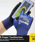 Heavy Duty A5 Cut Resistant Gloves with Nitrile Grip and Touchscreen Compatibility for glass handling and metal fabrication
