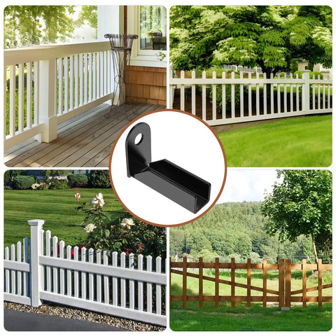 Four Pack Black Carbon Steel Fence Mounting Brackets For 1x1 Inch Square Rails Internal Panel Connectors For Stairs Decks And Gardens Built For All Weather Toughness