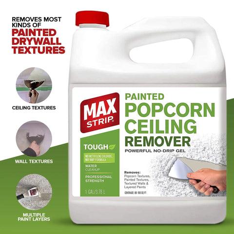 Pro Strength Painted Popcorn Ceiling Remover 1 Gallon No Methylene Chloride No NMP No Drip Gel Formula container