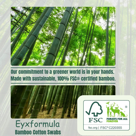 Eyxformula bamboo cotton swabs, 6-inch pointed tips, 500-count, FSC-certified bamboo