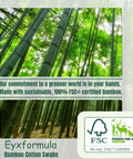 Bamboo forest with FSC certification, promoting Eyxformula bamboo cotton swabs made from sustainable materials.