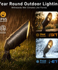 Brass Outdoor Landscape Spotlight Kit, Low Voltage 12V Wired LED Uplights, Waterproof Outdoor Spot Lights For Trees And Garden