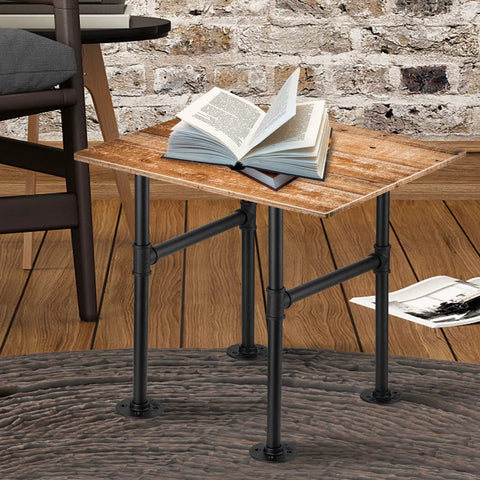 Beefy Black Pipe Table Legs 19.6 Inch Set For Coffee Tables Desks And Furniture 2 Pack Industrial Modern Look With Heavy Duty Hardware