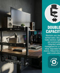 No-Drill Clamp-On 17-Inch 2-Tier Desk Shelf With Hidden Under-Desk Storage Basket for Cables And Gaming Gear setup