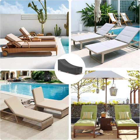 Durable Outdoor Chaise Lounge Cover For Patio Furniture Waterproof And UV Resistant Built To Last With Air Vents All Weather Protection 76L x 32W x 32H Inch 2 Pack on various patio furniture