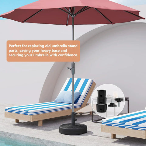 Heavy Duty Patio Umbrella Base Holder Tube Replacement Kit Durable All Weather Outdoor Table Umbrella Pole Mount Bracket For Garden Backyard Balcony Poolside Compatible With Concrete Wood Metal Bases
