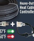 Outdoor 120V Heat Cable Controller Thermostat Weatherproof, Energy Saving Auto On At 37F Off At 50F with connectors and cable