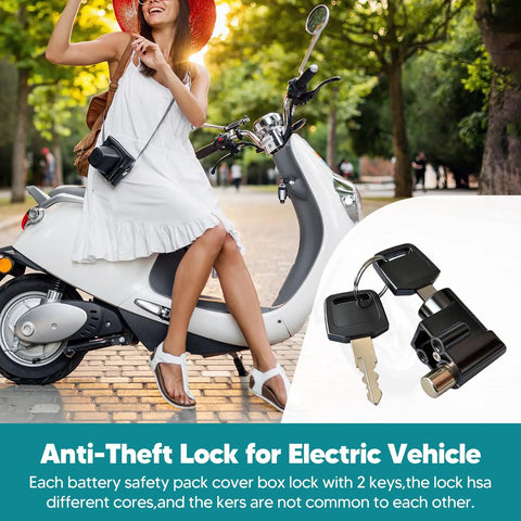 Heavy Duty Battery Box Lock For Electric Vehicles With 2 Keys Anti Theft Metal Lock Fits E Bike Electrombile And Motorcycle Easy