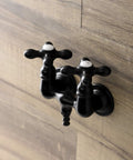 Matte black Vintage Vibe Clawfoot Tub Faucet Matte Black Wall Mount Brass Fixture With Drip Free Ceramic Disc 7 GPM At 80 PSI