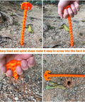Heavy Duty 10 Inch Screw Style Tent Stakes 8 Pack For Beach Canopies And Gazebos Orange Ground Anchors Durable ABS for tents