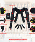 Heavy Duty Tool Belt Suspenders With Padded Straps For All Day Comfort And Back Support Construction Bag Harness For Carpenters Electricians Roofers And Farmers Keeps Weight Evenly Distributed On Shoulders And Hips shown with pockets and loops