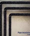 Three Piece Cotton Sound Insulation Blanket for Noise Reduction on Walls and Pipes Helps Kill Annoying Dishwasher Racket with Heavy Duty Acoustic Padding Measuring Sixteen by Forty Eight Inches to Keep Home Chillin - black pipe insulation shown on grey surface.