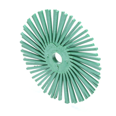 Radial Bristle Disc For Metal Finishing, 3 Inch Diameter, 3/8 Inch Shank, Ceramic Abrasive Grain, Aggressive Deburring, Blending, Finishing, And Coating Removal, Flexible Abrasive Tool, Pack Of 10