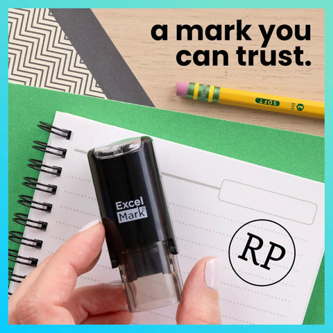 Quit The Daily Grind With This Rock Solid Self Inking Inspection Stamp Built For Fast Track Quality Approval And Seamless Record Keeping On Busy Office Floors Or Local Shop Workbenches, compact black stamp in hand on notebook.