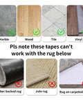16 Pcs Non Slip Rug Grippers Keep Area Rug Corners Flat Prevent Curling On Marble Wood Tile Vinyl Not Rubber/Jute Carpets