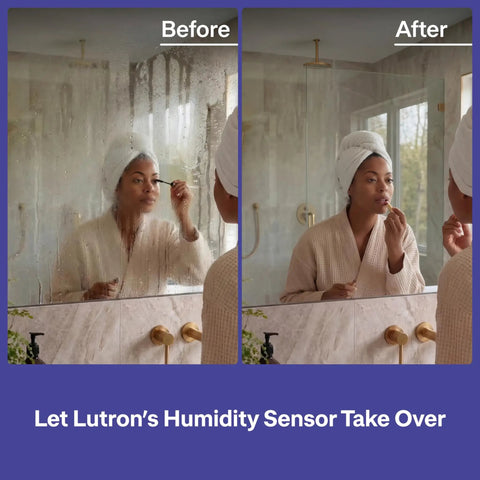 Before and after using Smart Humidity Sensor Switch for Bathroom Exhaust Fans with Auto Moisture Control.