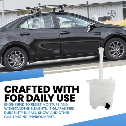 Direct-Fit Windshield Washer Reservoir Tank Assembly With Cap And Washer Pump Without Low Fluid Sensor for 2009-2013 Toyota Corolla