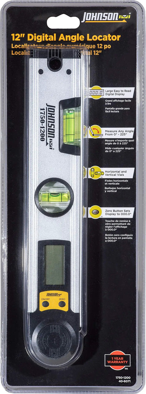 Pro Grade Digital Angle Locator 12 Inch With Quick Readout For Builders And Roofers Easy To Read Digital Display in packaging