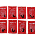 8 Pack Fire Blankets 1m x 1m Fiberglass For Home Kitchen And Camping Emergency Fire Blankets With Storage Bags displayed