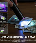 Street Smart Money Scanner With Portable Uv Tool Ir Mg Security Scan For Usd Eur Gbp Fake Bill Buster And Automatic Four Way Cash Value Tally Machine For Local Shops, focused on UV light detecting currency.
