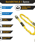 Image of RATTLER Internal Shock Absorber Single Leg 6ft Safety Lanyard With Snap Hooks for Fall Arrest, OSHA ANSI certified.