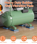Heavy Duty Rubber Anti-Vibration Pad Kit 4x4 Inch With Blue EVA Center Isolation Pad under air compressor for vibration isolation