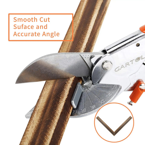 Adjustable Miter Shears For Trim And Molding, Smooth 45 To 135 Degree Cuts For Soft Wood PVC Plastic Rubber Leather, Easy To Use, Includes Replacement Blades, Hand Tool Designed For DIY Projects And Crafting Like A Pro cutting wood trim