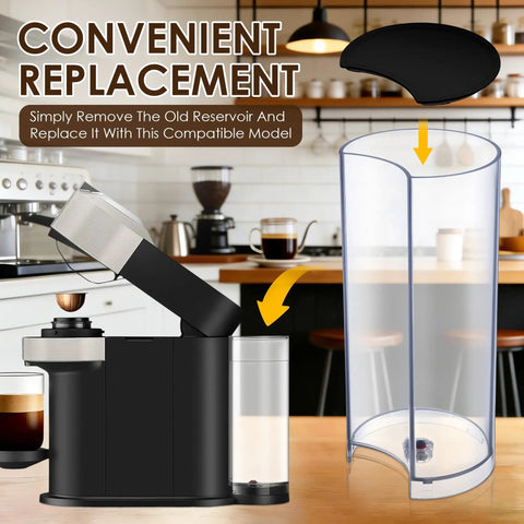 Water Tank Reservoir Replacement And Black Lid Cover For Nespresso Vertuo Next And Krups XN910B XN9105 XN910C Coffee Machines