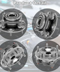 Beefy Front Wheel Hub And Bearing Assembly Pair For 4WD SUVs Fits 2003-2021 Toyota 4Runner, close-up of parts in engine