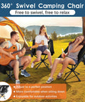 Group enjoying Lightweight Portable Folding Camping Chair With 360 Degree Rotation at a campsite, easy setup and carry.