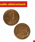 Play Pennies Set Of 100 Plastic Coins Realistic US Currency showing both sides with Abe Lincoln and one cent design