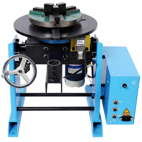 Badass Heavy Duty Rotary Welding Positioner Turntable With 30Kg Load Capacity Adjustable 0 To 90 Degree Tilt 110V powered DC motor with 3-jaw chuck.