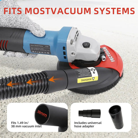 Pro Grade All In One Dust Shroud And Diamond Grinding Cup Wheel Kit for angle grinders attached to vacuum system