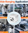 Heavy Duty T6 Lead Screw Nut Housing Bracket Mount Holder Block Assembly shown in automation equipment setup.
