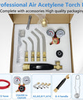 Air Acetylene Torch Kit 11-Piece Set For Soldering And Brazing With Regulator, G-4 Handle, AH-12 Hose, A-3 A-5 A-11 A-14 Tips