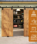 Outdoor Ready 12 Foot Exterior Sliding Barn Door Hardware Kit Box Rail Track For Outdoor Use Beefy Built To Last Heavy Duty