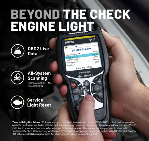 All System OBD2 Scanner For Cars And Trucks Bluetooth Diagnostic Tool For Engine ABS SRS And Transmission Full Vehicle Diagnostics Reads And Clears Codes Real Time Data Works With America Top Car Repair App in use