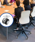Office Chair Caster Wheel Zinc Alloy Swivel Wheel with Brake, 4pcs used on a meeting room chair, highlighting the locking feature.