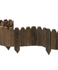 Garden Edging Kit With Rustic Picket Panels For Flower Beds And Landscape Borders Charred Wood Construction