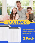 Replacement Filter For 211 Plus Air Cleaner Purifier Two Pack With True HEPA And Activated Carbon Foldable Filter Design displayed.