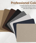 Seven fabric patches in various colors for the Self Adhesive Couch Patch Repair Fabric Kit With Six Patches For Sofa And Chair Upholstery.