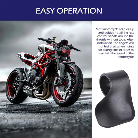 Heavy Duty Slick Motorcycle Cruise Control Grip And Throttle Assist Gear For Smooth Cruising Universal Handlebar Accelerator Booster With No Sweat Setup In Black on a motorcycle.